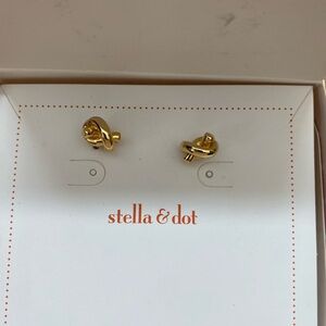 Stella & Dot Shiny Gold Twist Earrings